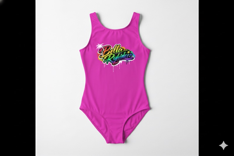 Bella Rhyder hot pink one-piece swimwear