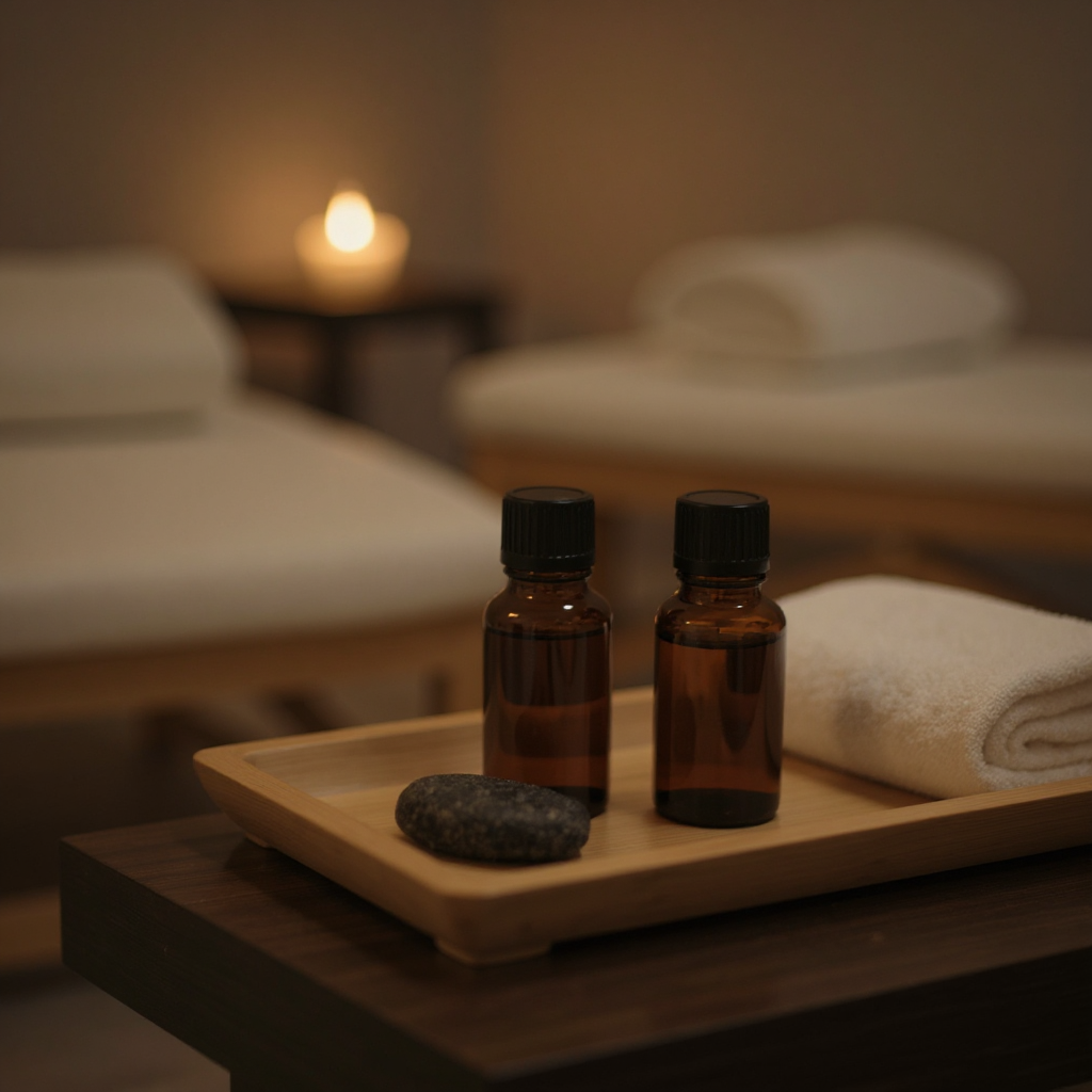 Essential oils and hot stones