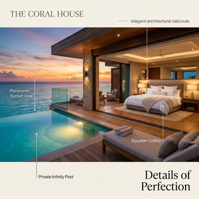 The Coral House detail callouts